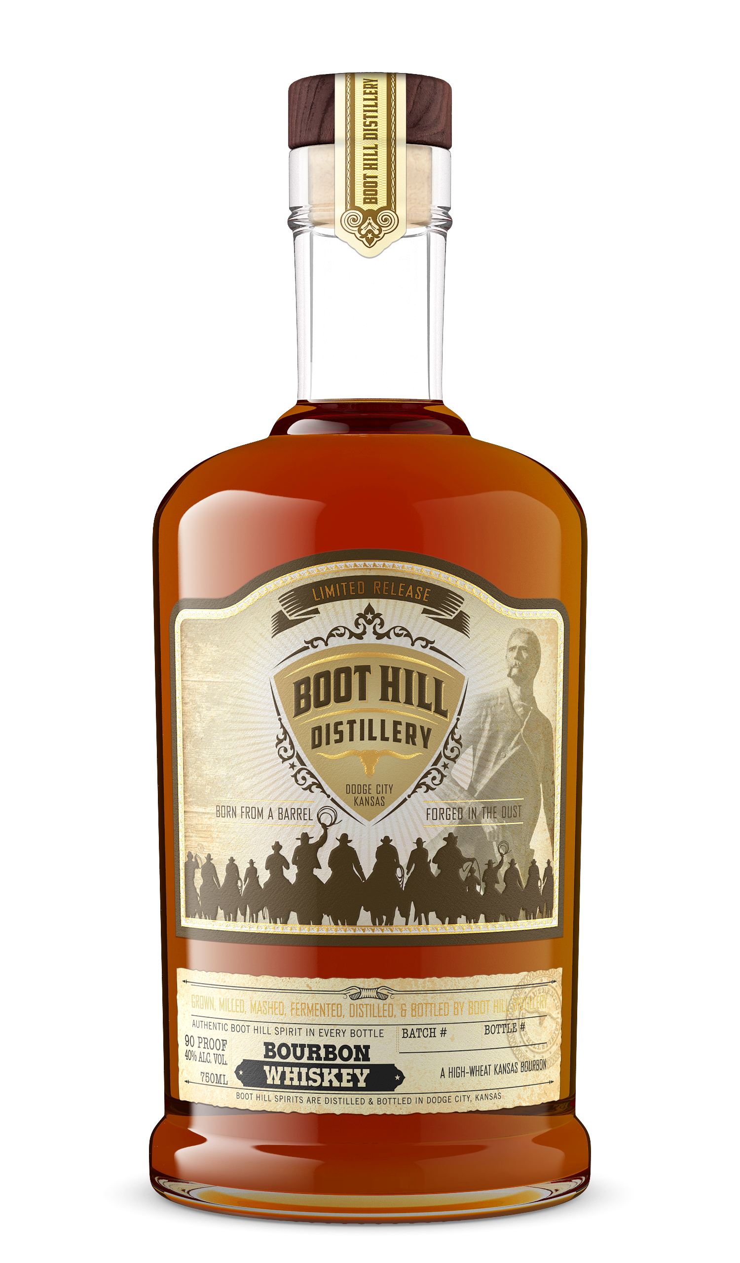 Boothill Distillery Bourbon Whiskey bottle reference image